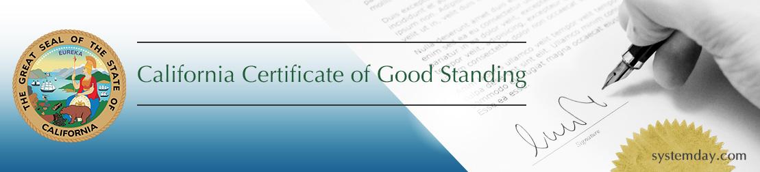 California Certificate of Good Standing