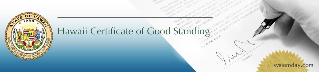 Hawaii Certificate of Good Standing