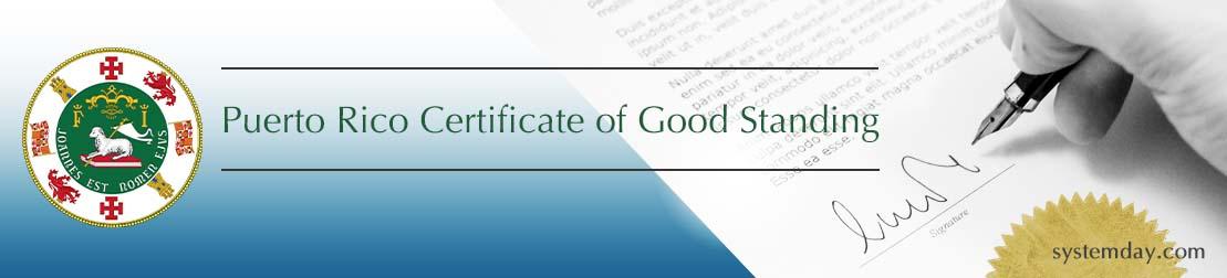 Puerto Rico Certificate of Good Standing