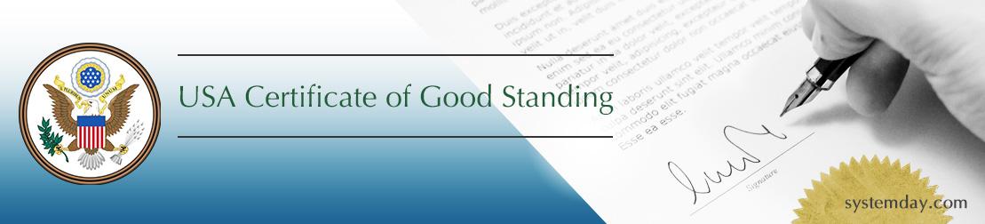 USA Certificate of Good Standing